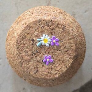 Brand New Hand Crafted Magnet Created from Champagne Cork Featuring Flowers